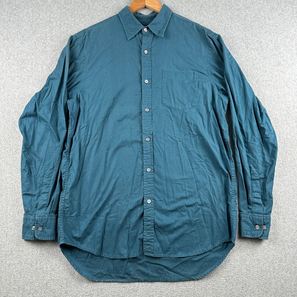 Banana Republic Button Down Shirt Mens M Classic Teal Long Sleeve Cotton